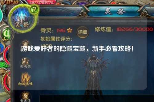 游戲愛好者的隱藏寶藏，新手必看攻略！